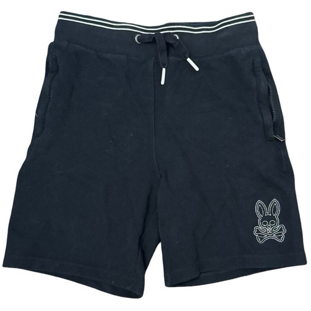 Psycho Bunny Boys Larkin Shorts Navy M Medium 10/12 diamond knit textured